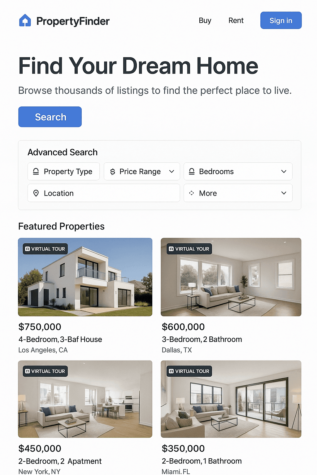 PropertyFinder Portal